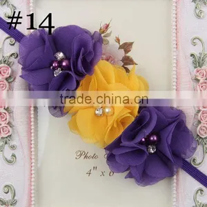 Cute Girl Princess Headbands Baby Girl Flowers Cotton Elastic Headband Kids Handmake Pearls Flower Headband for Girls thumbnail-4