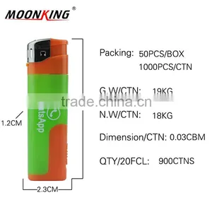Customized Logo Print Plastic Electronic LED Torch Lighter thumbnail-2