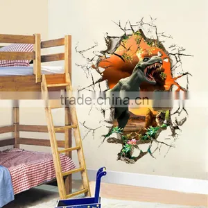 3d Dinosaur Wall Stickers Decals for Kids Rooms Art for Baby Nursery Room Home Decoration Kids Cartoon Poster Christmas Gift thumbnail-2