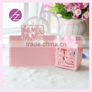 Free Logo Laser Cut Customizable Paper Love Couple Wedding Favor Candy Box and Seat Card Wedding Favors Seat Card ZH-5 thumbnail-2