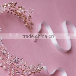 Luxury Handmade Rhinestone Pearl Hair Band New Brand Bridal Hair Accessories thumbnail-5