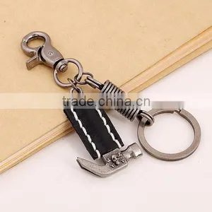 2015 Hot Sale Leather Keychain With Pendant Hammer and Big Ring thumbnail-4