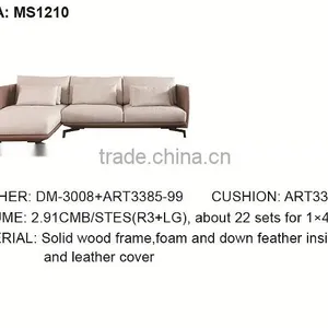 2015 Modern Design High Fashion Home Sofa Top Grain Leather Furniture Living Room MS1210 thumbnail-2