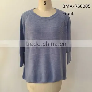 2016 Fall/winter Crew Neck Blue Color Sweater thumbnail-2