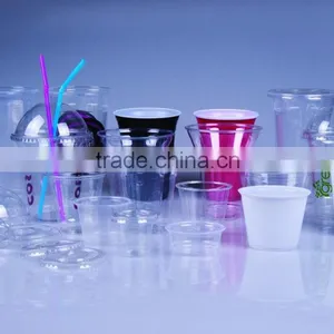 Plastic Cup With Lids and Straws/ps Drinking Cup/plastic Disposable Cups Glass thumbnail-2