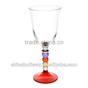 Odessa Water Glass With Coloured Stem thumbnail-1