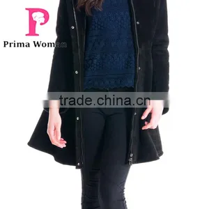2015 Winter Women Medium Length Slim Fit Coat With Blue Fox Hat Wish Skirt Overcoat thumbnail-6