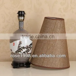 Stone Table Lamp in Brown Ceramic thumbnail-2