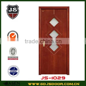 Best Price Interior Single Swing Cherry Wood Glass Door thumbnail-3