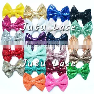 Christmas Sequin Fabric Big Red Hair Bows, High Quality Decorative Green Bowknot for Baby Girls Hair Headbands thumbnail-1