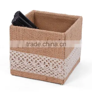Natural Fibres Square Jute Small Storage Box thumbnail-1