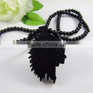 GoodWood NYC Black Stain Chief Wooden Necklace thumbnail-1