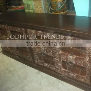 Antique Wooden Side Board Carved Side Cabinet Living Room Furniture tv Cabinet and Side Board thumbnail-1