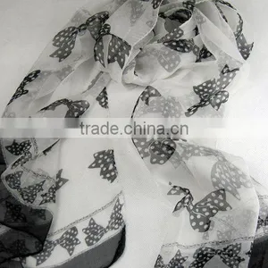 Novel Long Silk Georgette Scarf/Shawl thumbnail-1