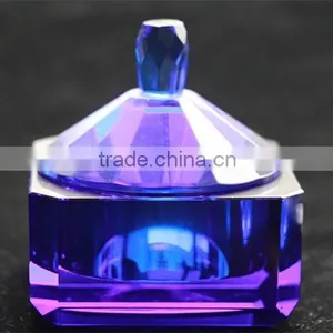 Nice Color Crystal Glass Sugar Bowl With Lit for Home Decoration thumbnail-2
