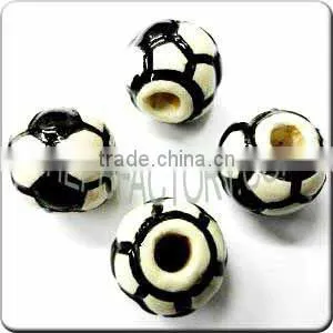 Football (Soccer) Shaped Ceramic Beads thumbnail-1