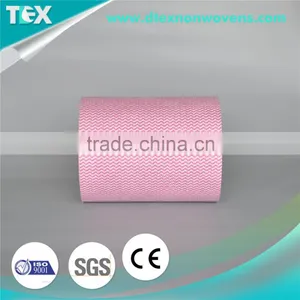 [D-TEX] 70% Polyester 30% Viscose Waveline Printed Spun Lace Wiping Rolls thumbnail-4