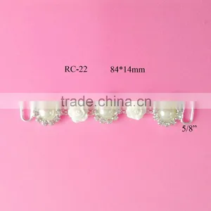 Stock Hot Selling Resin Pearl Rhinestone Connector for Headband/hairwear(RC-22) thumbnail-1