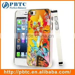 Set Screen Protector And Case For Iphone 5 , Beautiful Aluminium Flower Case thumbnail-1