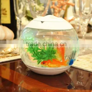 Smart Nano Glass Aquarium Fish Tank , Led Round Fish Tank thumbnail-5