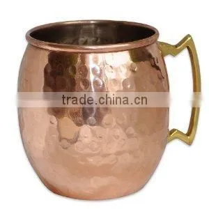 Pure Copper Hammered Beer Mugs With Brass Handle, Moscow Mule Hammered Copper Beer Mug , Solid Copper Mugs for Moscow Mule thumbnail-1