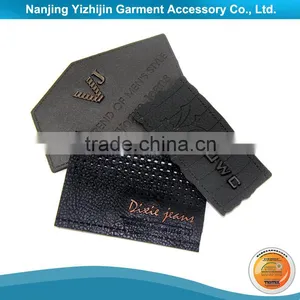 New Fashion Design Custom Jeans Leather Label With Embossed Logo thumbnail-1