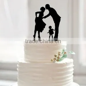 Silhouette Bride and Groom Mr & Mrs Wedding Acrylic Cake Topper Anniversary thumbnail-6