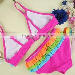 2016 2X Kid Girl Beachwear Bikini Chlidren Bowknot Swimwear Children Sling Bikini Swimsuit thumbnail-2