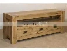 Solid Wooden Large TV Video Unit Oak Furniture thumbnail-1