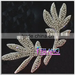 Symmetrical Branches Crystal Rhinestone Applique for Dress thumbnail-1