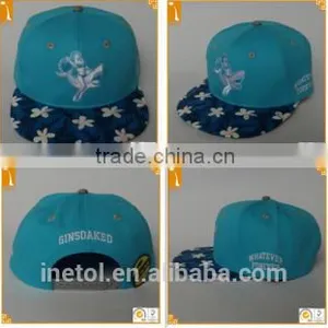 Promotional 6 Panel Polyester Cotton Printed Custom Floral Snapback Baseball Cap thumbnail-6