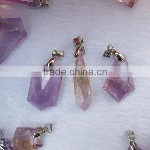 Wholesale Amethyst Crystal Pendant With Stainless Steel thumbnail-5