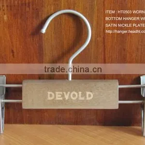 Our HEAD Basic HEAD Wooden Pants Hanger Style Wooden Bottom Metal Clips Skirt Hangers for Display thumbnail-6