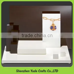 Colorful Luxury MDF Acrylic Jewelry Display Sets Elegant Necklace Rings Earrings Display Durable Jewellery Holder Stand thumbnail-3
