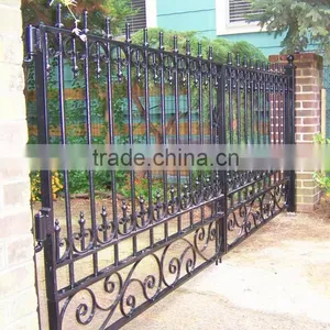 Elegant Handmande Wrought Iron Gate Steel Gate House Gate Designs Factory in Shijiazhuang thumbnail-1