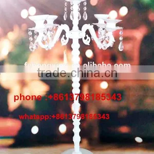 White Wedding Candelabra / Hand Made 5 Lite Designer Wedding Candelabra thumbnail-1