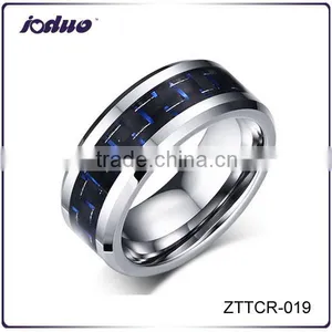 Top Quality Fashion Black Carbon Fiber Tungsten Steel Ring thumbnail-1