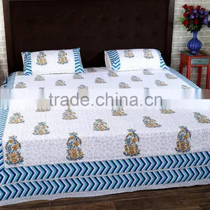 Cotton Fabric For Bed Sheet Beautiful Flower Printed Bed Sheet Sets thumbnail-1