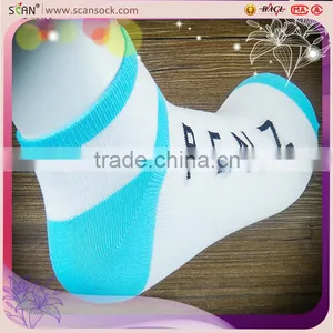 Hot Seller Cartoon Cotton Blue/white Socks Tight Ankle With Letter"PENZ" for Teenage thumbnail-3