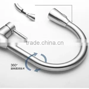 Single Handle Pull Out Spray Stainless Steel Kitchen Faucet, Flexible Hose for Stainless Steel Kitchen Faucet thumbnail-5
