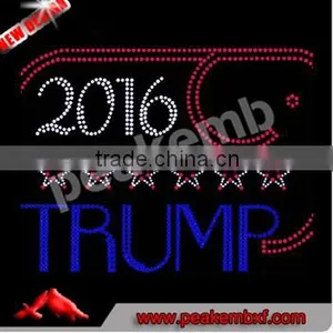2016 I Love Donald Trump Rhinestone Transfer Trump Glitter Heat Transfer for Garments thumbnail-3