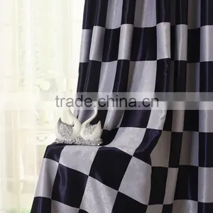 White Black Checks Pattern Very Cheap Curtains Window Curtains thumbnail-4