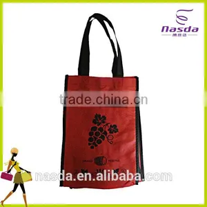 Custom Printing Wine Tote Bag Wholesale,Red Color Ice Bag for Wine,cheap Wine Bag Bag in Box for Promotional thumbnail-1