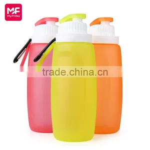 2017 Low Price Fashional Design 1000ml Sports Silicone Collapsible Water Bottle With Carabiner thumbnail-4