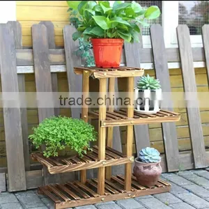 China Factory Customize Wooden Standing Flower Pot Rack thumbnail-5