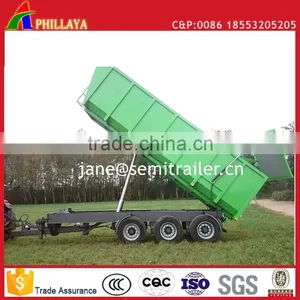 2017 NEW 3 Axles 40Tons Agricuture Drawbar Tipper Off Road Dump Tractor Trailer With Hydraulic Open Door thumbnail-5