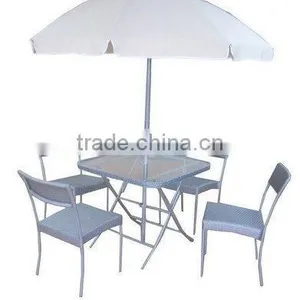 1Table+4Chairs+1Umbrella Garden Set thumbnail-1