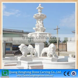 Large Outdoor Garden Stone Water Fountain With Horse thumbnail-6