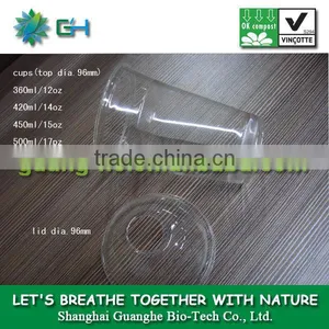 100% Biodegradable Transparent PLA Plastic Cup thumbnail-1