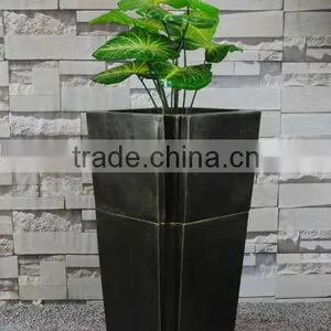 Garden Black Gold Resin Flower Multifunction Square Pot thumbnail-1